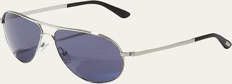 Tom Ford Marko Aviator Sunglasses, Shiny Rhodium