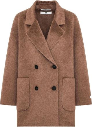 Duno Kort Dubbelknoops Jas - Dames - Mantel - Bruin - S - Jassen