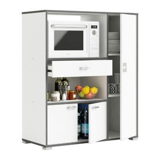 M&S Collection M&s - Mueble Auxiliar Cocina Con Almacenaje Blanco Y Gris 90x107x40 Cm