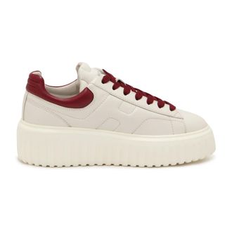 Hogan Sneakers, female, White, Size: 8 1/2 US Striped Lace-Up Shoes with Memory Foam