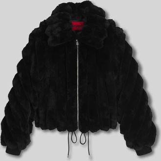 HUGO BOSS Regular Fit Jacke mit Taillen-Tunnelzug in Black, Größe S