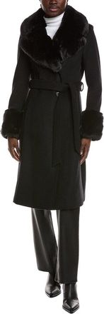 Via Spiga Belted Wool-Blend Coat