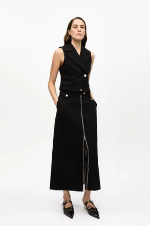 Ganni Bonded Crepe Skirt - Black
