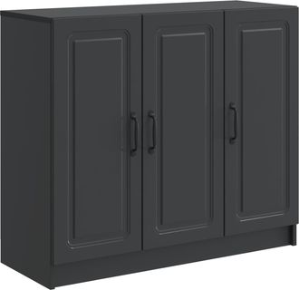 vidaXL Aparador Negro 89 X 34,5 X 77 Cm Madera De Ingenier&iacute;a Vidaxl