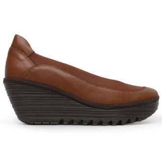 FLY London YEKA530FLY Cupido Dublin Leather Womens Comfort Shoes - Tan Tan - Size:UK 6