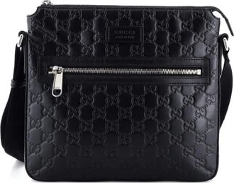Gucci Signature Zip Messenger Bag Guccissima Leather Small crossbody bag - Zwart
