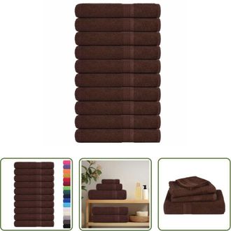 vidaXL vidaXL Asciugamani da spiaggia - Asciugamani FROGN 10 pz Marrone 100x200 cm 360 g/m&sup2;