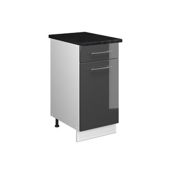 Vicco Mueble Bajo Para Fregadero/placa Fame-line, Antracita Alto Brillo/blanco, 40 Cm, Et Antracita, Vicco