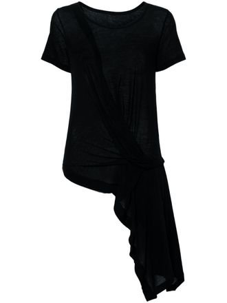Yohji Yamamoto T-shirt asimmetrica - Nero