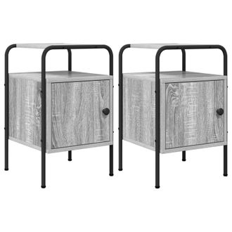 vidaXL Mesa De Noche 2 Uds. Sonoma Gris 35 X 36,5 X 56 Cm Vidaxl