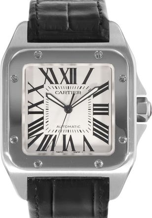 Cartier Pre-owned Cartier Santos 100 Automatic Silver Dial Mens Watch W20073X8