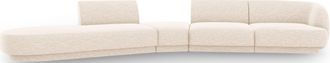 BLOOMINGLOFT 7-Sitzer Design Sofa Miley mit abgerundeter Form und Ottomane links - Chenille
