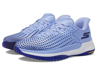 Skechers Skechers Pickleball Viper Court: Elite Hands Free Slip- Ins Womens Shoes Light/Blue : 6.5 B - Medium, Mesh/Polyester/Rubber