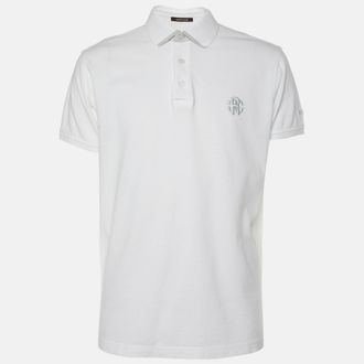 Roberto Cavalli White Cotton Logo Embroidered T-Shirt