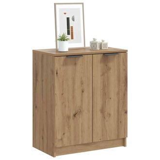 Berkfield Home Shoe Cabinet Artisian Oak 59x35x70 cm Engineered Wood in Brown | Size: 59 x 35 x 70 cm