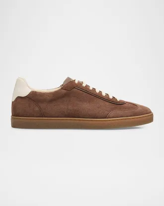 Brunello Cucinelli Men & apos;s Suede T-Toe Low-Top Sneakers