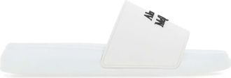 Alexander McQueen Sandali slides con logo goffrato - Bianco