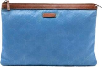Gucci Pre-owned Clutches, female, Blue, Size: ONE SIZE Pre-owned Clutch Bag