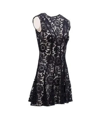 Valentino Garavani Womens Floral Black Lace Mini Dress