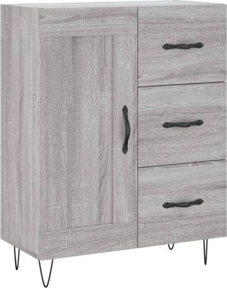 vidaXL Sideboard Grey Sonoma 69.5x34x90 cm Engineered Wood Vidaxl
