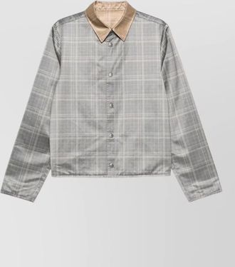 Diesel checked jacket contrasting collar satin finish