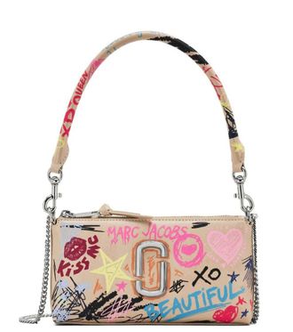 Marc Jacobs Beige Punk Scribble Snapshot Convertible Small Shoulder Bag