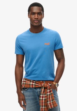 Superdry Rundhalsshirt SUPERDRY ESSENTIAL LOGO EMB TEE, Herren, Gr. 3XL, blau (monaco blau), Single Jersey, Obermaterial: 100% Baumwolle, unifarben, slim fit h