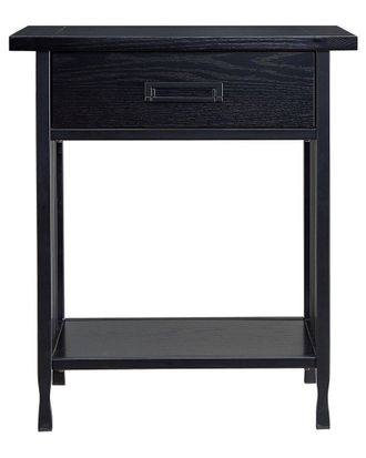 Leick Home Ironcraft Solid Wood Nightstand With Drawer & Shelf