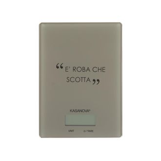 KASANOVA Bilancia da cucina digitale tortora rettangolare con scritta