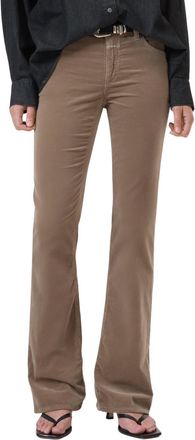Closed Jovanna Flared Velvet Pants In Clay Beige