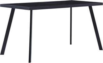 vidaXL Mesa de comedor de vidrio templado negro 140x70x75 cm Vidaxl
