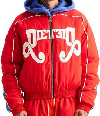 Diet Starts Monday Reverso Zip Nylon Jacket In Red