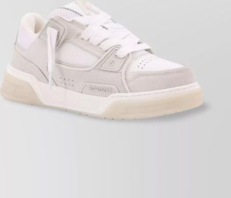 Represent mesh and suede low-top sneakers with perforated design