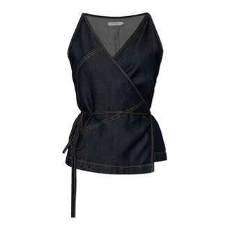 Iro Sleeveless Tops, female, Blue, Size: XS Renata Denim Top