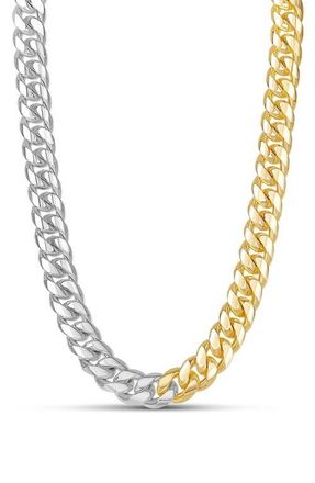 SHYMI Tori Cuban Chain Choker Necklace in Gold/Silver at Nordstrom, Size 15