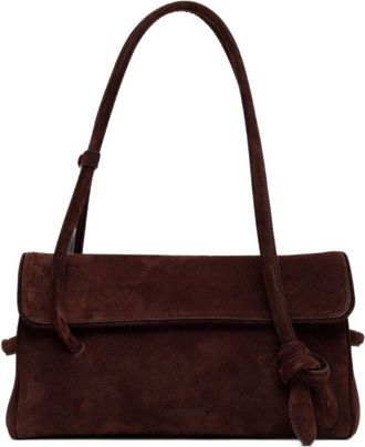 Jacquemus Elongated Rectangular Bag With Suede-Like Texture And Knot Detail