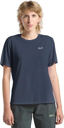 Jack Wolfskin Funktionsshirt JACK WOLFSKIN VONNAN S/S T W, Damen, Gr. L (42/44), midnight sky, Obermaterial: 100% Polyester, Shirts Funktionsshirt
