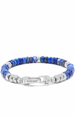 Nialaya Hexagon Blue Lapis Beaded Bracelet at Nordstrom, Size X-Large