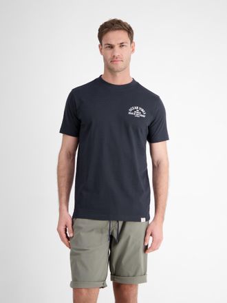 Lerros T-Shirt LERROS, Herren, Gr. XXL, blau (classic navy), Single Jersey, Obermaterial: 100% Baumwolle, bedruckt, regular fit taillenbedeckt, Rundhals, Shi