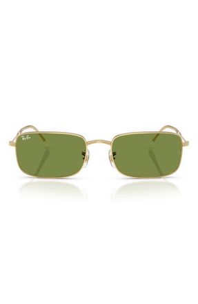 Ray-Ban 56mm Rectangular Sunglasses in Arista /Green at Nordstrom