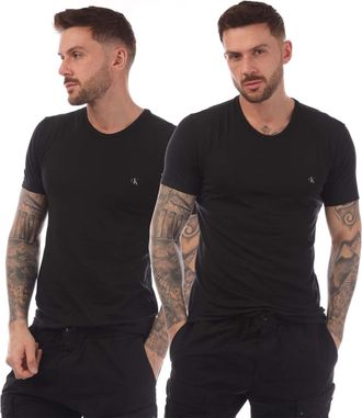 Calvin Klein Heren Essential T-shirt met ronde hals (Set van 2) (Zwart)