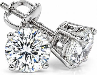 Pompeii3 Platinum 2 Ct T. W. Lab Grown Diamond Studs Screw Backs