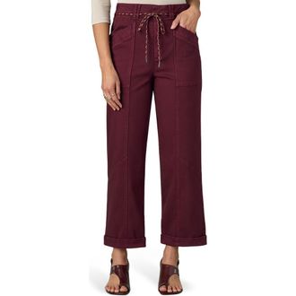 Wit & Wisdom Ultra Skyrise High Waist Relaxed Stretch Cotton Pants in Zinfandel at Nordstrom, Size 8