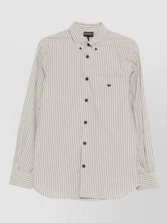 Emporio Armani cotton shirt long sleeves striped collar pocket