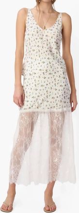 Cami NYC Flo Lace Trim Midi Skirt In Fldsy