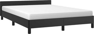 vidaXL Bed Frame without Mattress Black 180x200cm Super King Faux Leather vidaXL