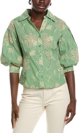 Gracia Embroidered Eyelet Blouse