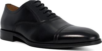 Dune London Mens Segred - Toe Cap Lace Up Formal Shoes - Black Leather - Size UK 8