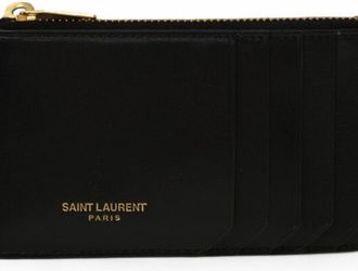 Saint Laurent Black Leather Card Wallet (Pre-Owned)