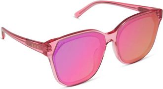 DIFF Eyewear Womens Gia Sunglasses In Candy Pink Crystal + Pink Rush Mirror